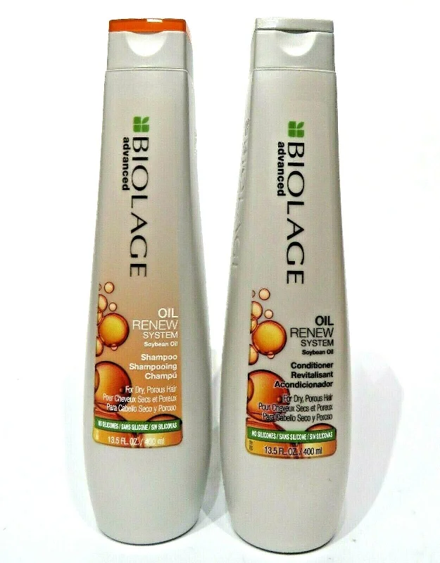 Frizz soothing mist-Matrix Biolage Oil Renew Shampoo and Conditioner 13.5 oz Duo