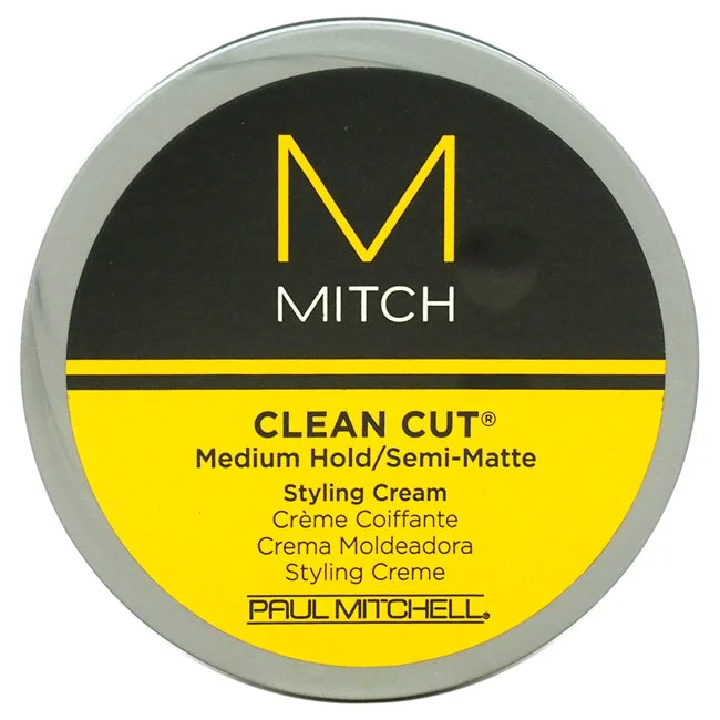 Curl enhancing mist-Mitch Clean Cut Medium Hold/Semi-Matte Hair Styling Cream for Men, 3 Oz