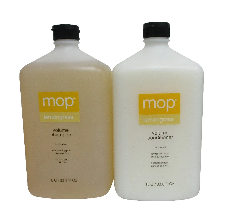 Texture enhancing cream-Mop Lemongrass Volume Shampoo and Conditioner 33.8 oz  Duo