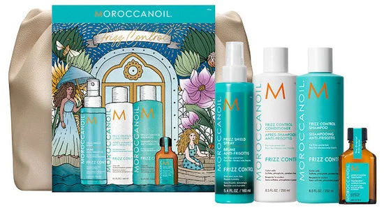 Hair care for inconsistent texture-MoroccanOil Frizz Control Holiday Gift Set