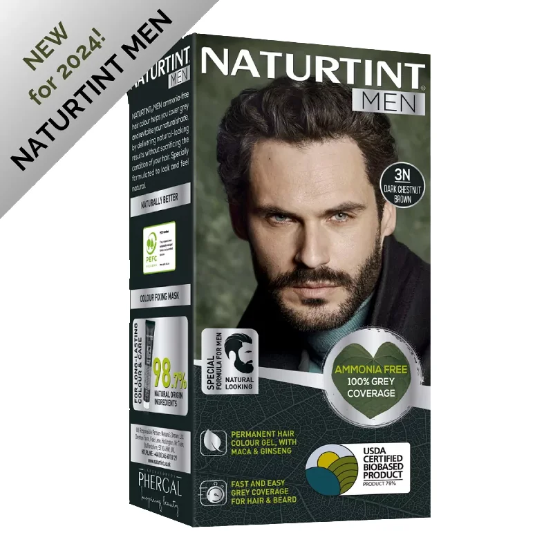 Scalp harmonizing mist-Naturtint Men Permanent Hair Colour Gel 3N Dark Chestnut Brown