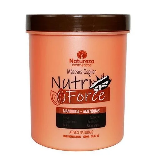 Natural hair care for frizz reduction-Natural Actives Nutri Force Capillary Manioc Cassava Almonds Mask 1Kg - Natureza