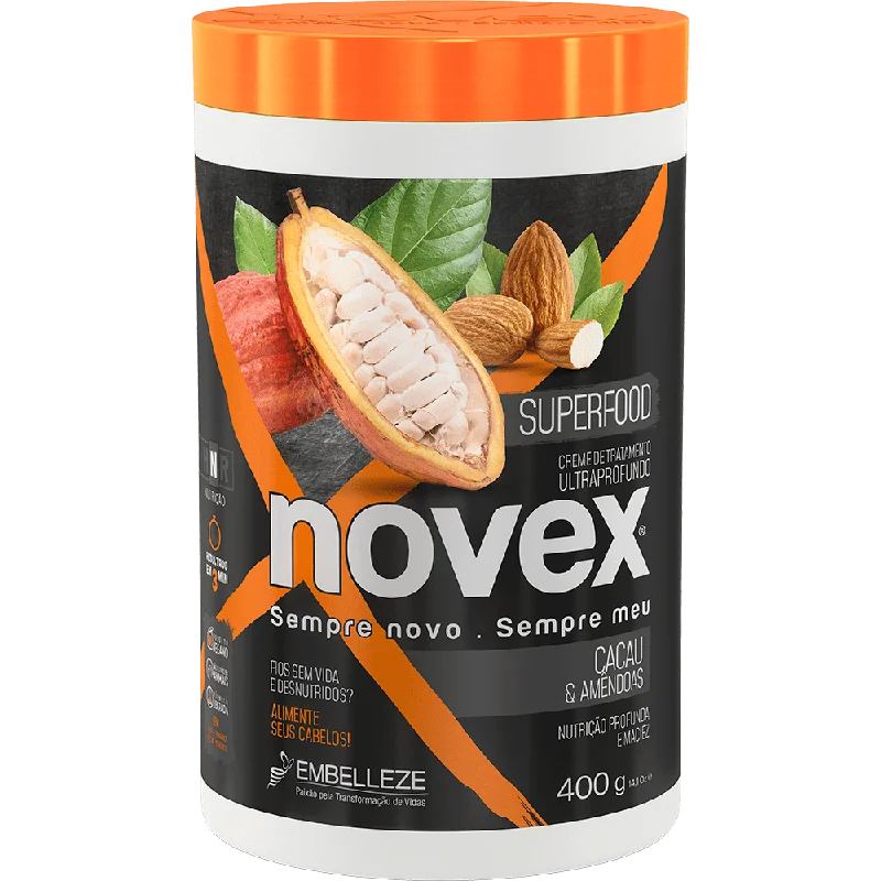 Scalp energizing serum-Novex Treatment Cream Superfood Cocoa And Almonds 400g