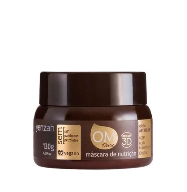 Hair care routine for gym-goers-OM Gold Hyaluronic Acid Creatine Argan Hair Nourishing Mask 130g - Yenzah