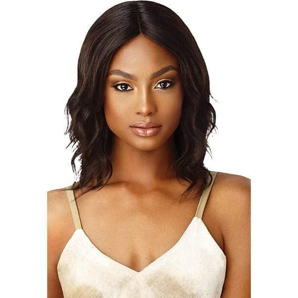 real person hair ring retail twist-Outre Mytresses Gold Label 100% Human Hair Lace Front Wig - NATURAL WAVE 14"