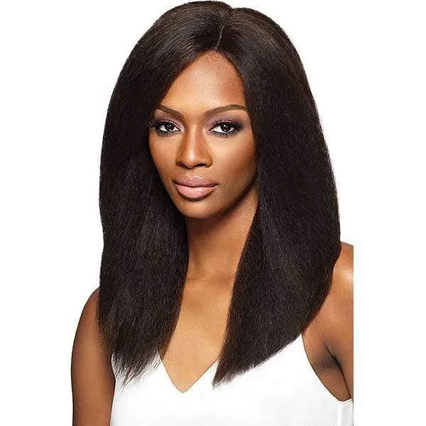 real person hair ring sporty twist-Outre Simply 100% Non-processed Human Hair 4x4 Swiss Lace Front Wig - BRAZILIAN NATURAL BLOW OUT STRAIGHT