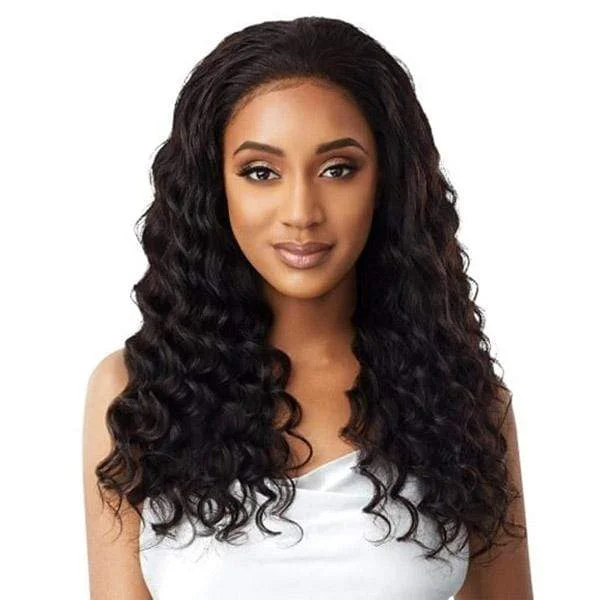 real person hair ring unique pattern-Outre Virgin Human Hair Mytresses Platinum Label HD Full Lace Wig - NATURAL LOOSE DEEP