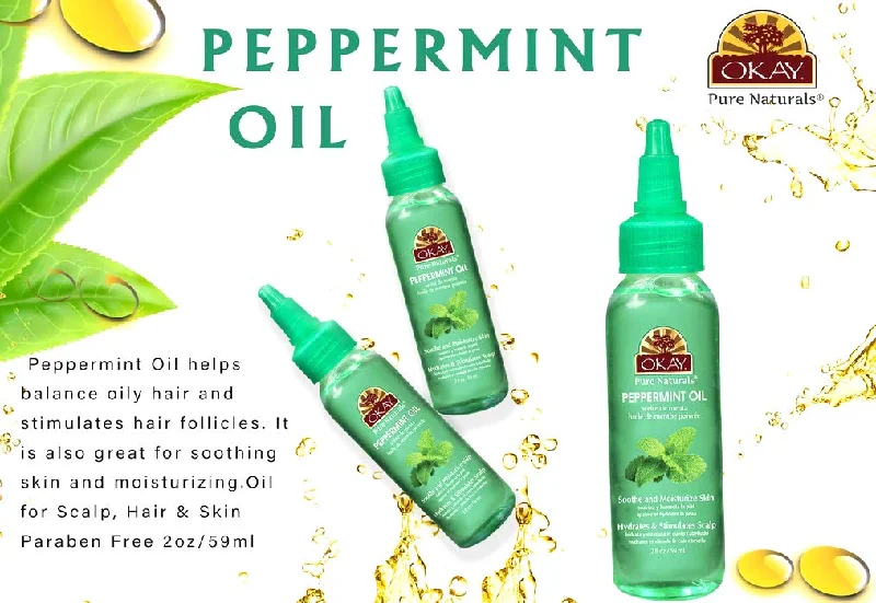 Strand defense lotion-Peppermint Blended Oil for Scalp, Hair & Skin - Helps Balance Oily Hair- Stimulates Hair Follicles- Great For Soothing Skin & Moisturizing - Paraben Free For All Skin & Hair Types and Textures - Made in USA 2oz/59ml