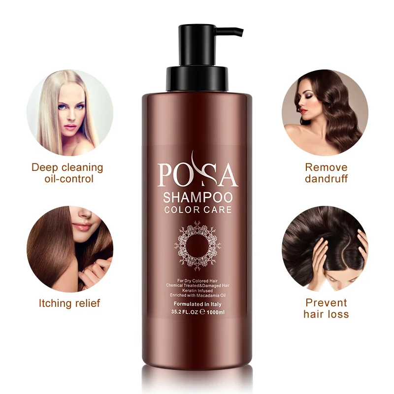 Scalp nourishing lotion-Posa Shampoo Color Care  Sulfate &Sodium Free .Keratin Infused Enriched With Macadamia Oil 35.2 oz.1000ml