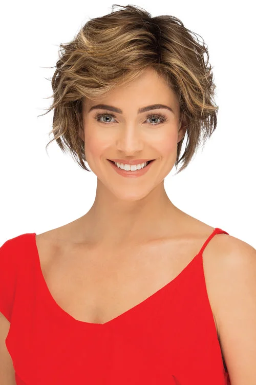 Synthetic wigs with amber highlights-Preston Synthetic Wig By Estetica | Short, Wavy | Lace Front | Full Mono Cap