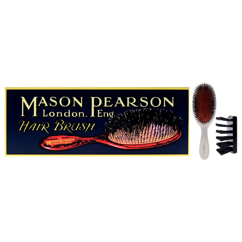 Mason Pearson Extra Small Pure Bristle Brush - B2 Ivory by Mason Pearson for Unisex - 2 Pc Hair Brush, Cleaning Brush