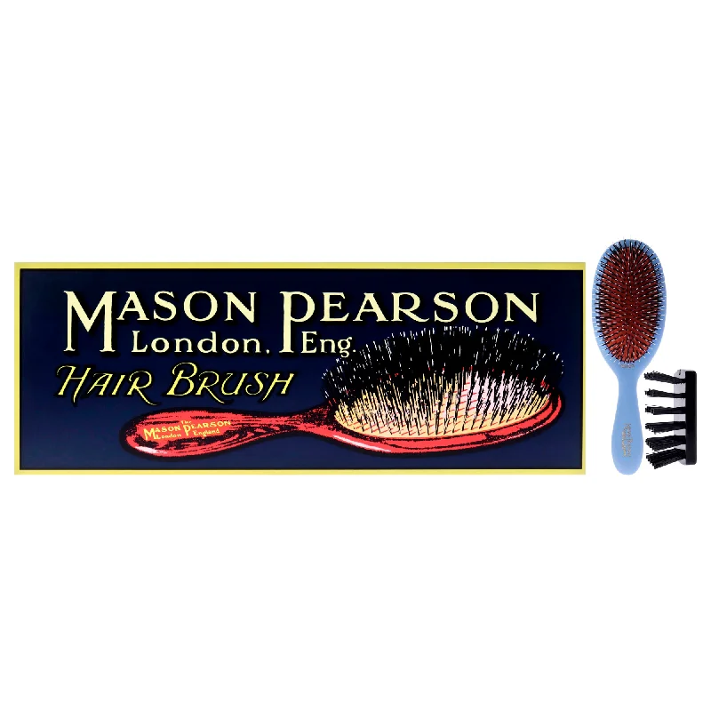 Mason Pearson Junior Bristle and Nylon Brush - BN2 Blue by Mason Pearson for Unisex - 2 Pc Hair Brush, Cleaning Brush