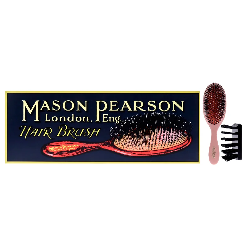 Mason Pearson Handy Bristle and Nylon Brush - BN3 Pink by Mason Pearson for Unisex - 2 Pc Hair Brush, Cleaning Brush