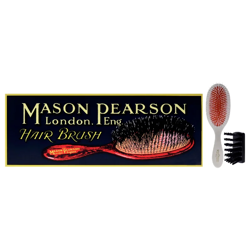 Mason Pearson Handy Nylon Brush - N3 Ivory by Mason Pearson for Unisex - 2 Pc Hair Brush, Cleaning Brush