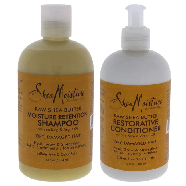 Strengthening lotion-Shea Moisture Raw Shea Butter Moisture Retention Shampoo Duo by Shea Moisture for Unisex - 13 oz Shampoo and Restorative Conditioner