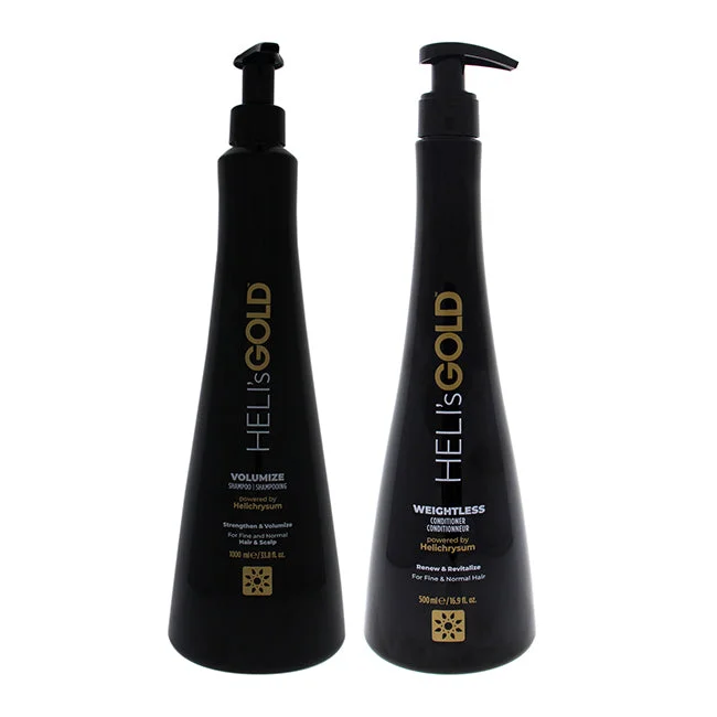 Calming oil-Helis Gold Volume Series Kit by Helis Gold for Unisex - 2 Pc Kit 33.8oz Volumize Shampoo, 16.9oz Weightless Conditioner