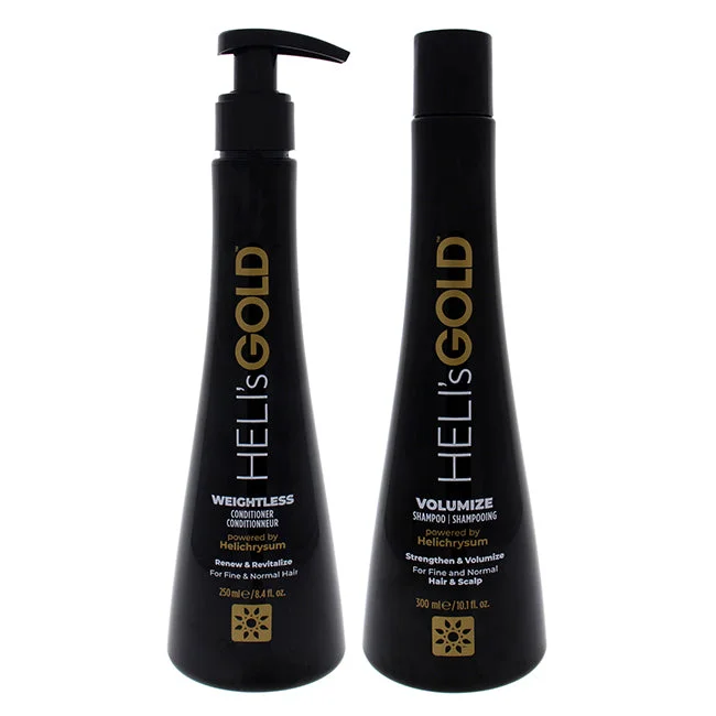 Texture enhancing spray-Helis Gold Volume Series kit by Helis Gold for Unisex - 2 Pc Kit 8.4oz Weightless Conditioner, 10.1oz Volumize Shampoo