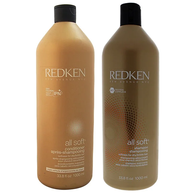 Lock lotion-Redken All Soft Shampoo and Conditioner Kit by Redken for Unisex - 2 Pc Kit 33oz Shampoo, 33oz Conditioner