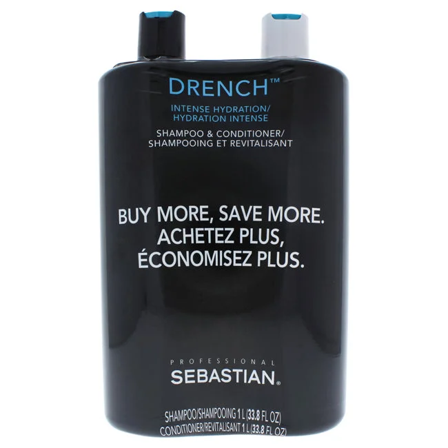 Reviving lotion-Sebastian Drench Moisturizing Kit by Sebastian for Unisex - 2 Pc Kit 33.8 oz Shampoo, 33.8 oz Conditioner