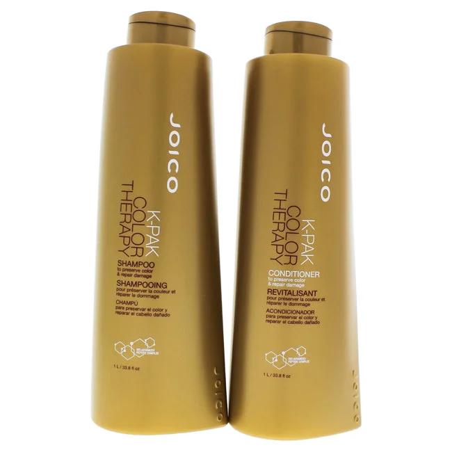 Reviving serum-Joico K-Pak Color Therapy kit by Joico for Unisex - 2 Pc Kit 33.8 oz Shampoo, 33.8 oz Conditioner