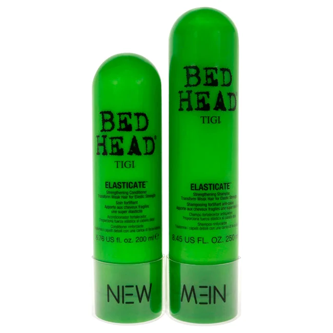 Static taming serum-Tigi Bed Head Elasticate Strengthening Kit by TIGI for Unisex - 2 Pc Kit 8.45 oz Shampoo, 6.76 oz Conditioner