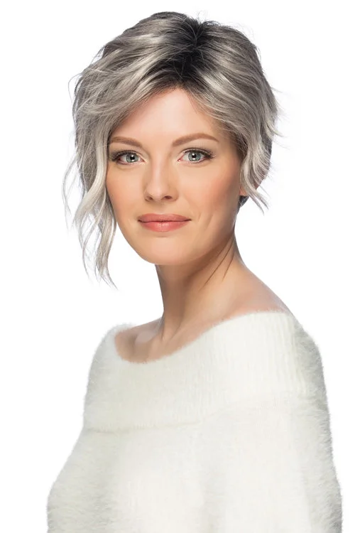 Synthetic wigs with sharp texture-Ryan Synthetic Wig By Estetica | Short, Wavy | Lace Front | Mono Part | Basic Cap