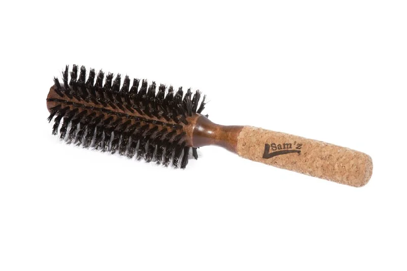 Sam'z Pro Round Brush - Boar & Nylon Bristles - 1 inch