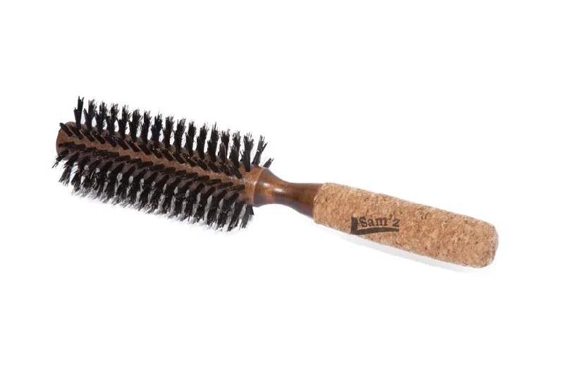 Sam'z Pro Round Brush - Boar & Nylon Bristles - 0.75 inches