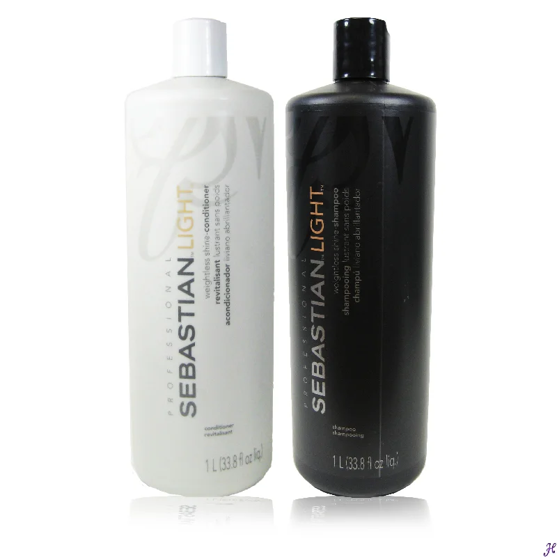 Thinning control cream-Sebastian Light Weightless Shine Shampoo and Conditioner 33.8 oz Duo