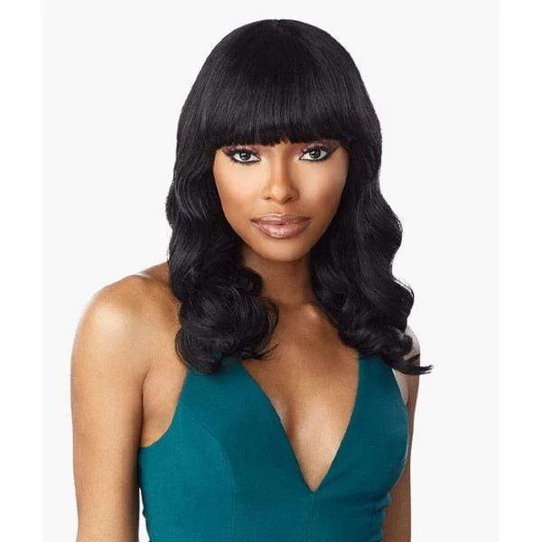 real person hair ring pure twist-Sensationnel 100% Virgin Human Hair Full Wig - 10A BODY WAVE 16"