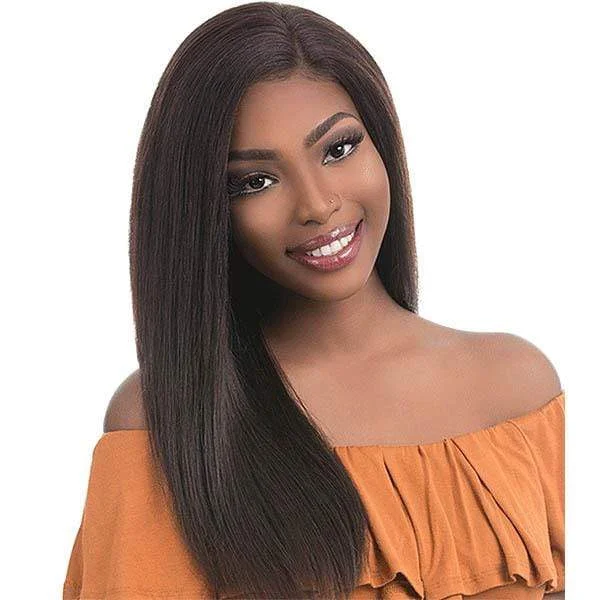 real person hair ring presentation twist-Sensationnel Bare & Natural 100% Brazilian Virgin Remi Human Hair Full Hand-Tied Swiss Lace Wig - STRAIGHT 22"