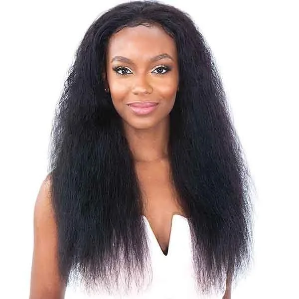 real person hair ring friend pattern-Shake-N-Go Naked 100% Brazilian Natural Human Hair Frontal Lace Wig - BOHEMIAN CURL