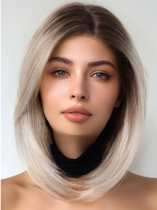 Synthetic wigs with flowing texture-Sleek Bob 13 "×6＂ Lace Front Synthetic Wigs