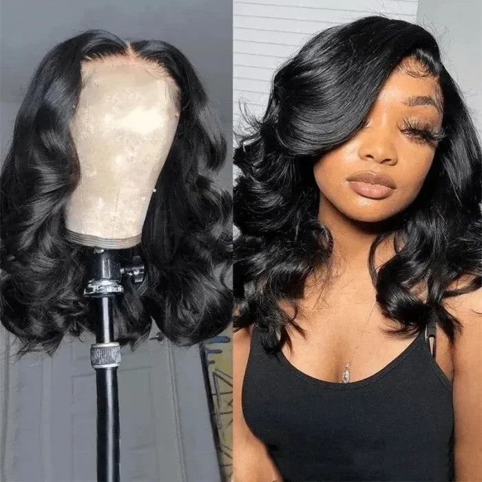 real person hair ring heirloom craft-Affordable Short Bob Wig 13*4 T Part Lace Front Human Hair Wigs