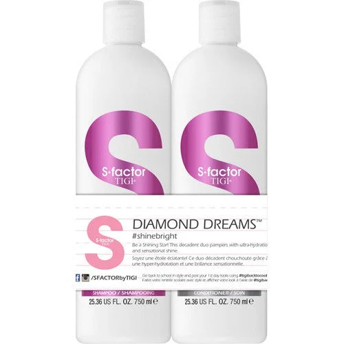 Lock cream-Tigi S Factor Diamond Dreams Shampoo & Conditioner Duo  25.36 OZ