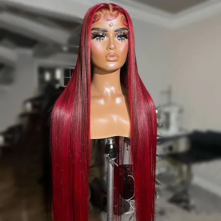 real person hair ring forum pattern-Tuneful Glueless Red Balayage Color 13x6 5x5 4x6 Lace Frontal Closure Human Hair Wigs Straight Wigs