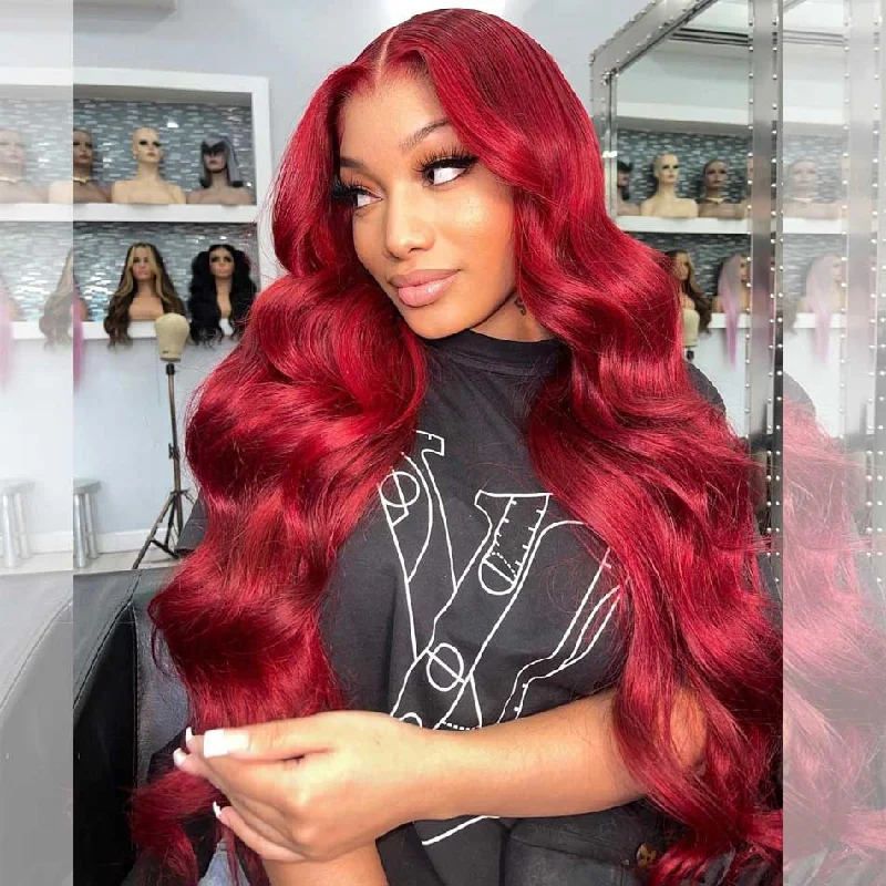 real person hair ring refund craft-Tuneful Super Deal Red Colored Human Hair Wigs Christmas Wigs