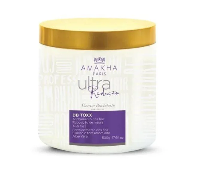 Best hair care for hair toughness-Ultra Reduction Purple DB Toxx Aloe Vera Anti Frizz Alignment Mask 500g - Amakha