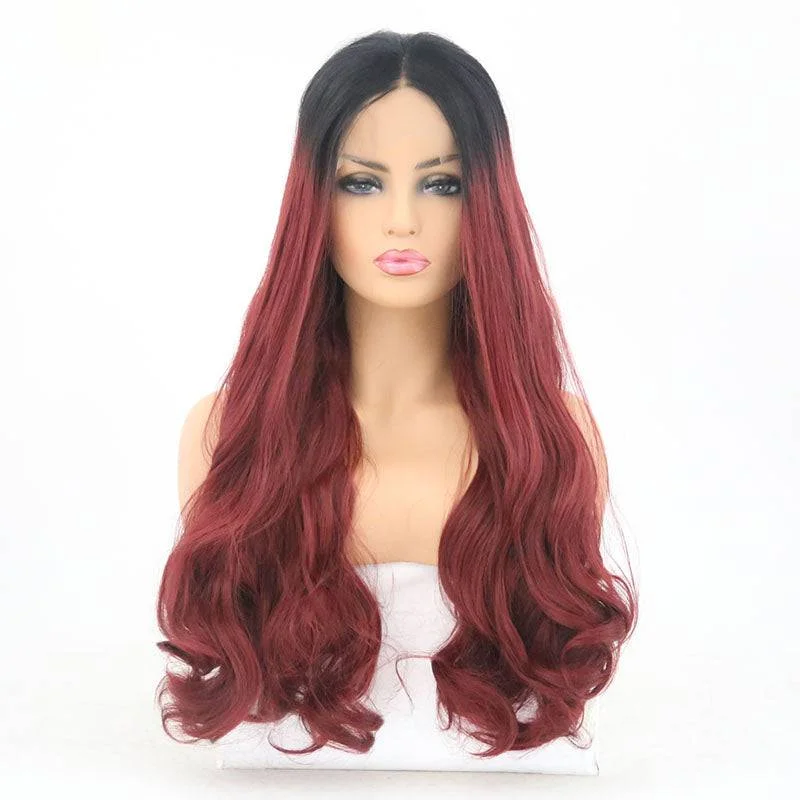 Pure black synthetic wigs-VIP - Synthetic Lace Front Wig