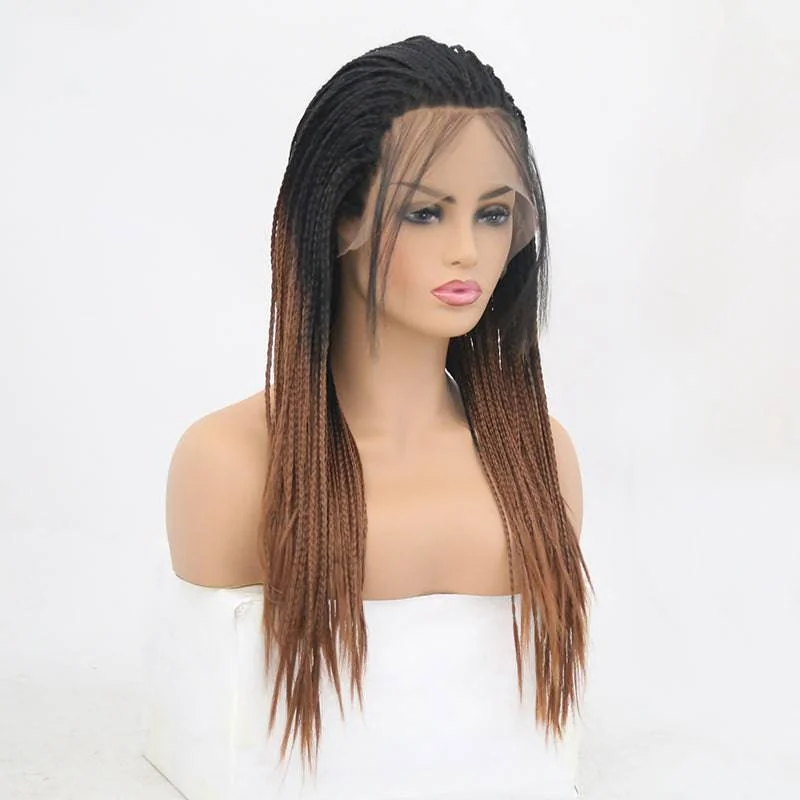 Synthetic wigs with wispy curls-VIP - Synthetic Lace Front Wig Braided