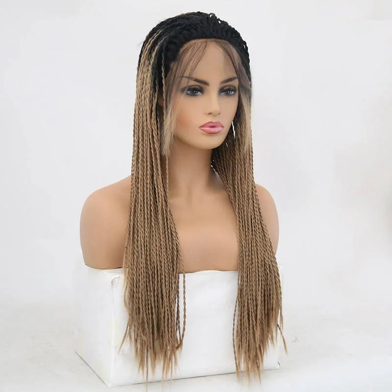 Sterling silver synthetic wigs-VIP - Synthetic Lace Front Wig Braided