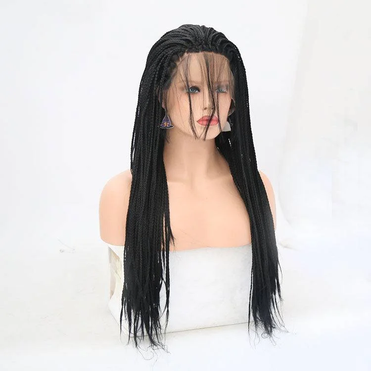 Synthetic wigs for patio parties-VIP - Synthetic Lace Front Wig Braided