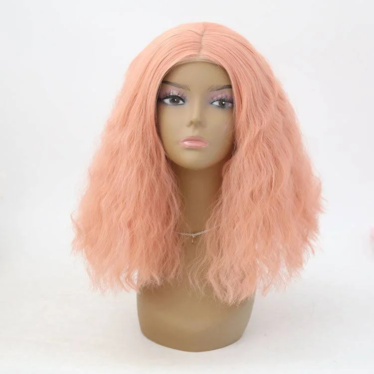 Golden brown synthetic wigs-VIP - Synthetic Lace Front Wig Pink