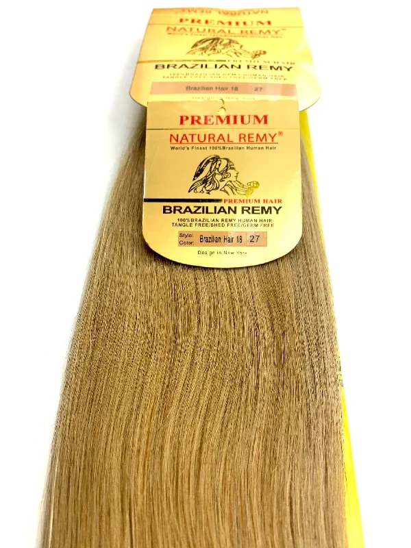 Calming balm-WEFT.PREMIUM NATURAL REMY 100% BRAZILIAN HUMAN HAIR TANGLE FREE/SHED FREE/GERM FREE .18.INCH # 27.